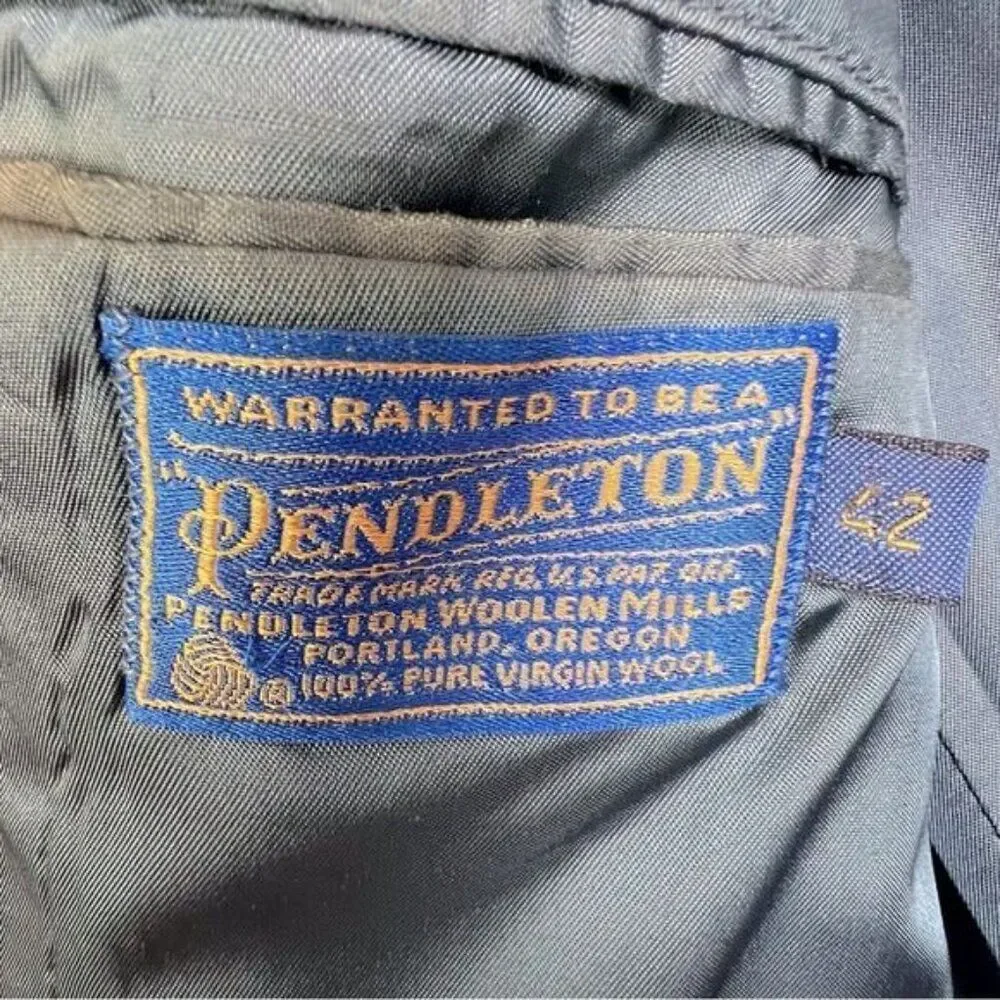 PENDLETON MENS TWEED BLAZER BLUE GRAY SIZE 42